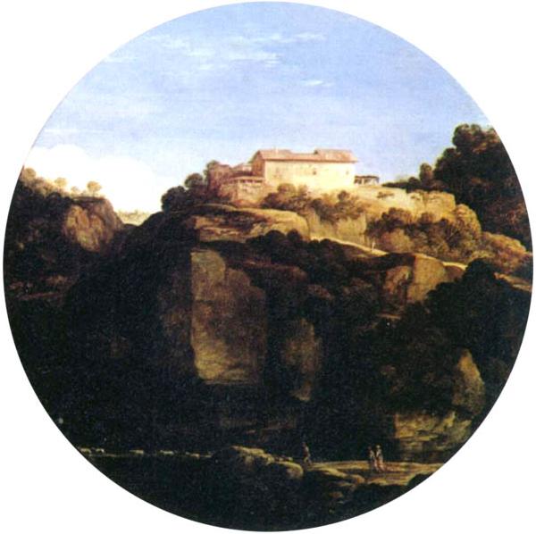 Adam Elsheimer Haus auf dem Berge, Tondo oil painting image